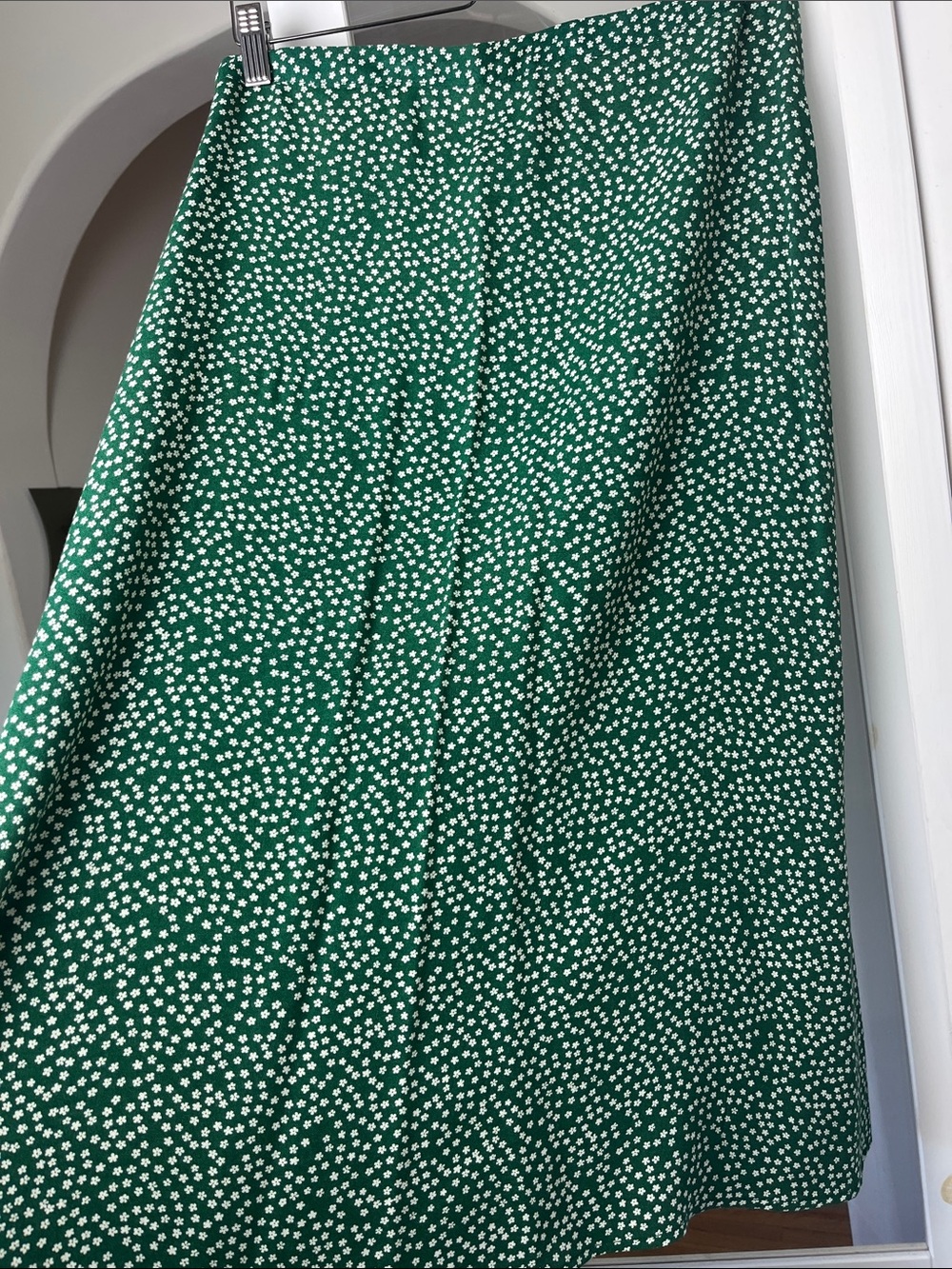 Reformation Green & White Midi Skirt - Picture 3 of 5